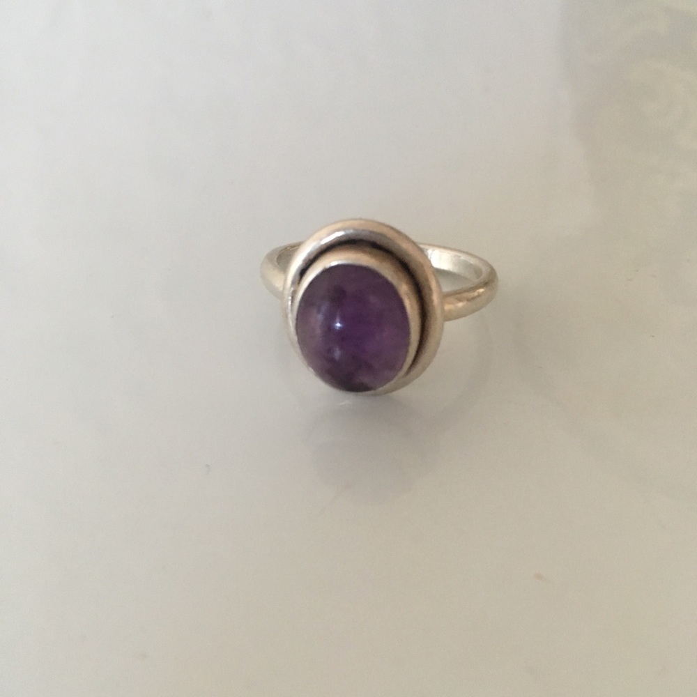 Silver Amethyst Ring Size 7